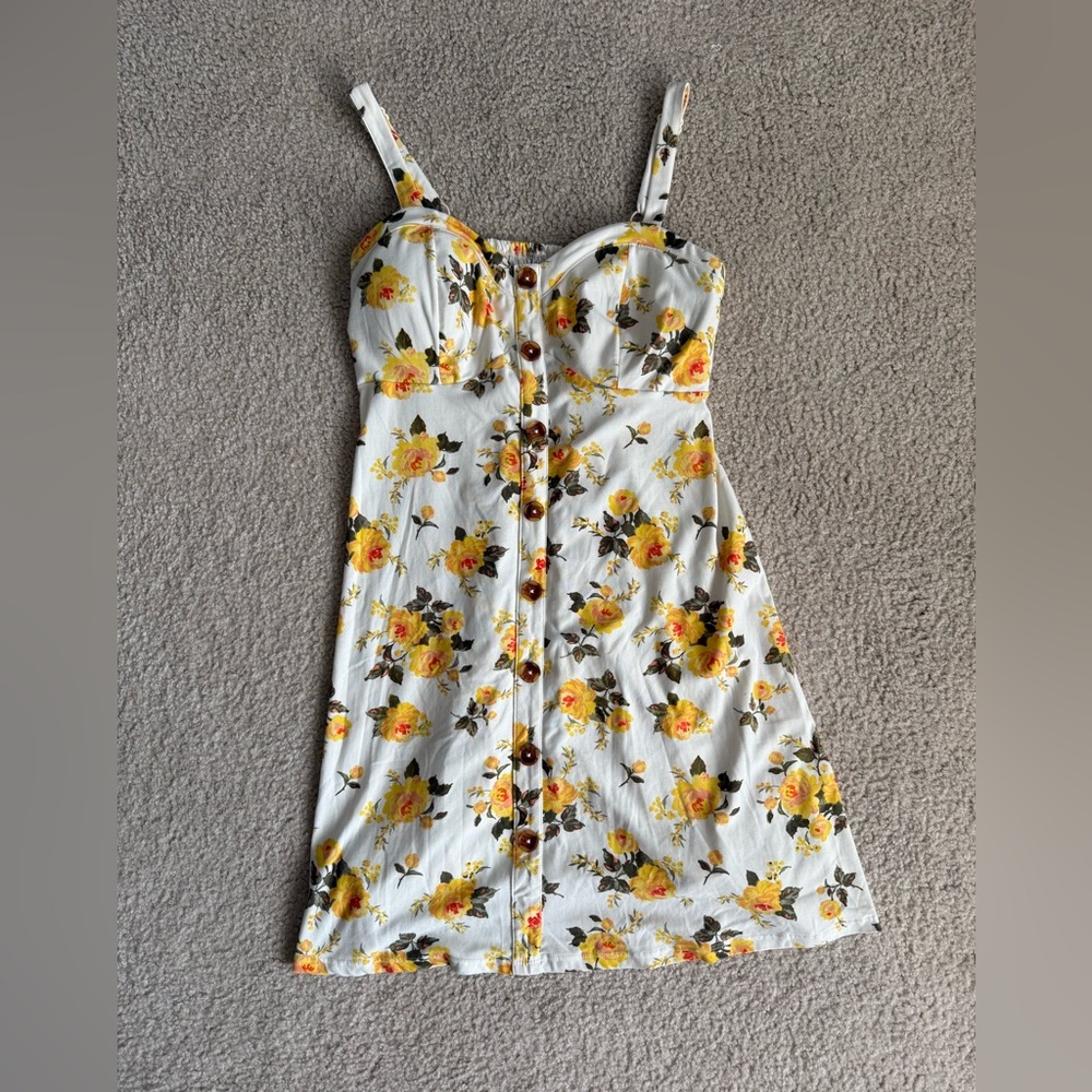 No Boundaries Yellow and White Floral Mini Dress
